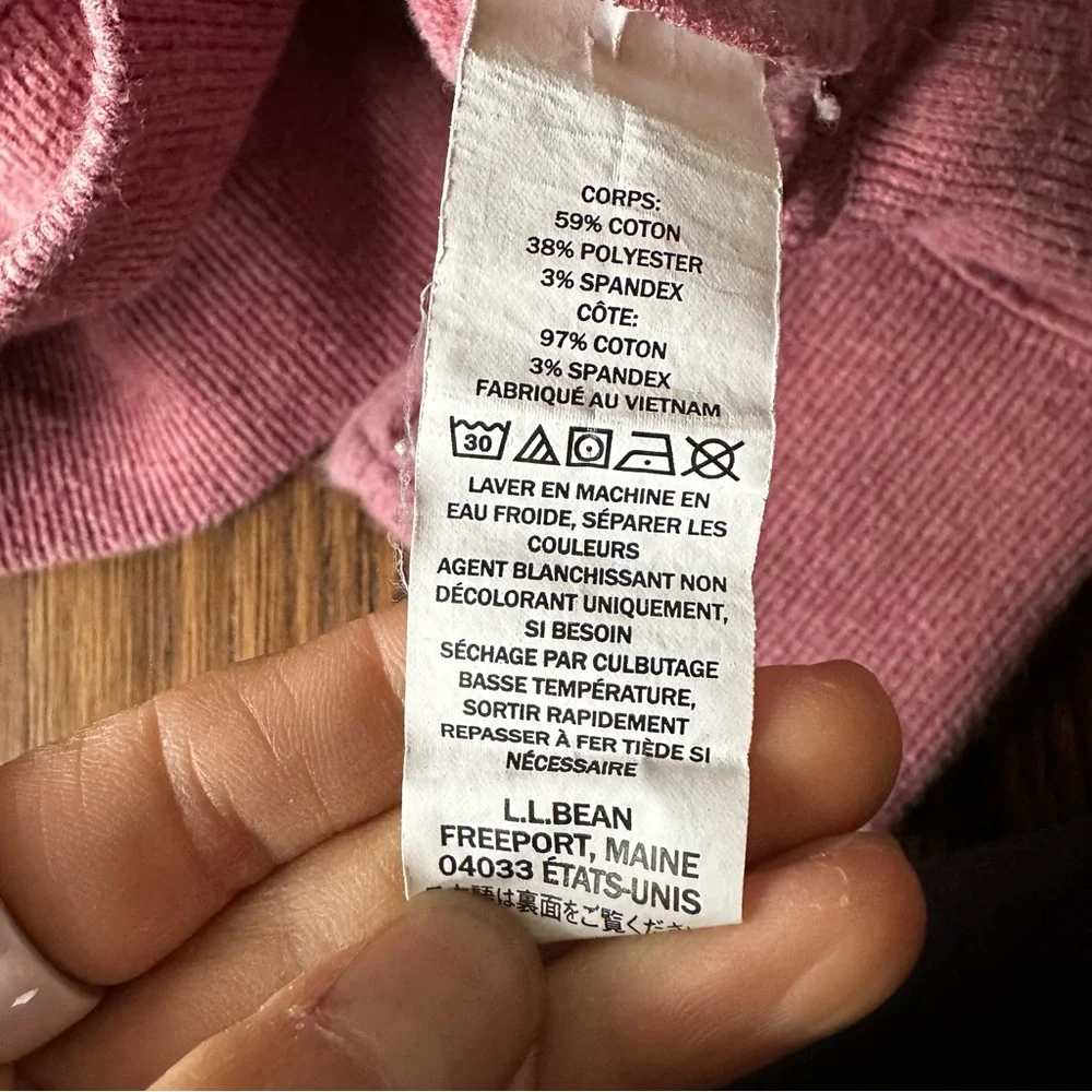 L.L. Bean Soft cozy Pink logo Sweatshirt hoodie - Picture 9 of 14